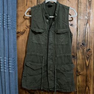 Mossimo army green 100% lyocell utility vest